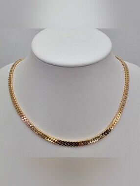 Classic Gold Dipped Herringbone Necklace